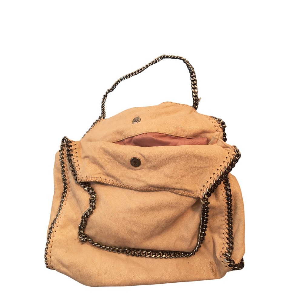 Stella McCartney Faux Suede Chain Trim Falabella tote Blush Beige‎